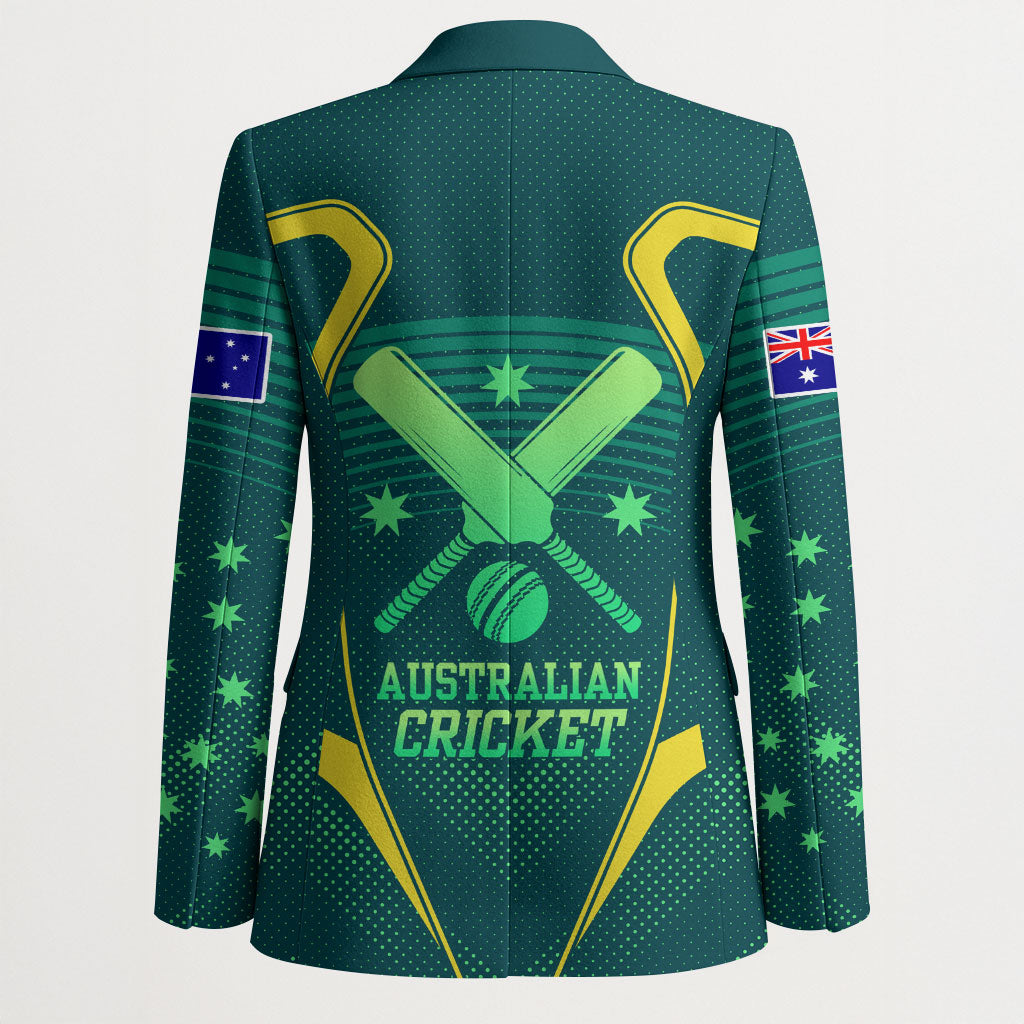Australian Cricket Blazer Dark Green Halftone Tech Graphic - Southern Cross Stars