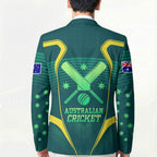 Australian Cricket Blazer Dark Green Halftone Tech Graphic - Southern Cross Stars