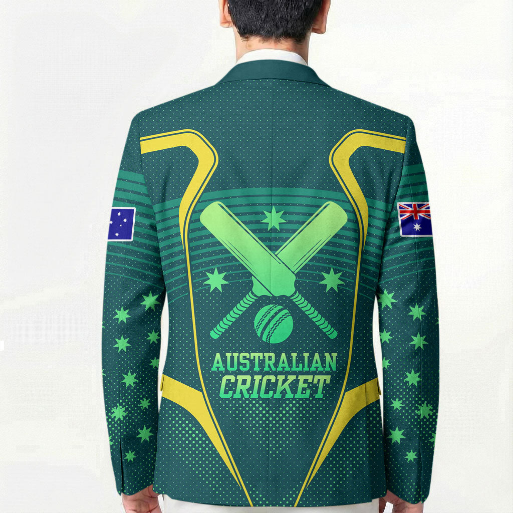Australian Cricket Blazer Dark Green Halftone Tech Graphic - Southern Cross Stars
