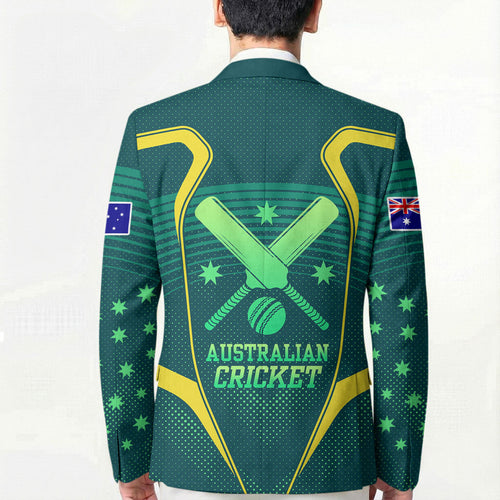 Australian Cricket Blazer Dark Green Halftone Tech Graphic - Southern Cross Stars