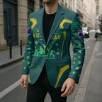 Australian Cricket Blazer Dark Green Halftone Tech Graphic - Southern Cross Stars