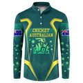 Australian Cricket Button Sweatshirt Dark Green Halftone Tech Graphic - Southern Cross Stars