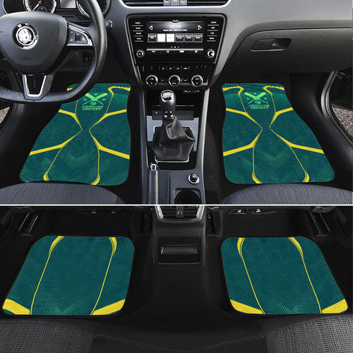 Australian Cricket Car Mats Dark Green Halftone Tech Graphic - Southern Cross Stars