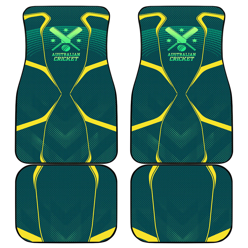 Australian Cricket Car Mats Dark Green Halftone Tech Graphic - Southern Cross Stars