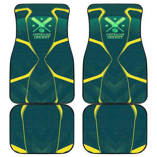Australian Cricket Car Mats Dark Green Halftone Tech Graphic - Southern Cross Stars