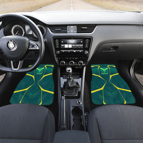 Australian Cricket Car Mats Dark Green Halftone Tech Graphic - Southern Cross Stars