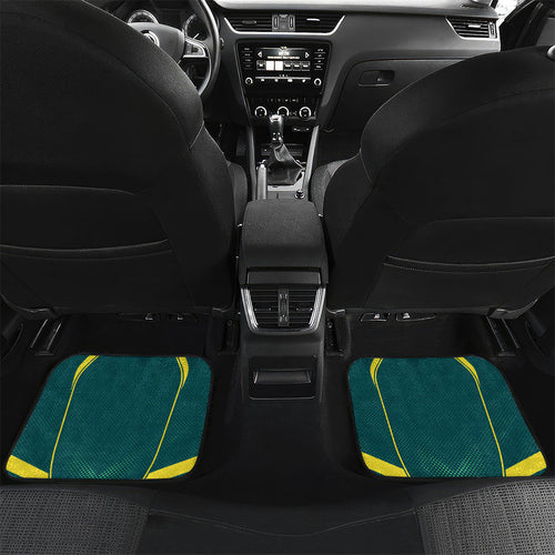 Australian Cricket Car Mats Dark Green Halftone Tech Graphic - Southern Cross Stars