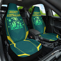 Australian Cricket Car Seat Cover Dark Green Halftone Tech Graphic - Southern Cross Stars