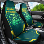 Australian Cricket Car Seat Cover Dark Green Halftone Tech Graphic - Southern Cross Stars