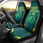 Australian Cricket Car Seat Cover Dark Green Halftone Tech Graphic - Southern Cross Stars
