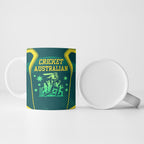 Australian Cricket Ceramic Mug Dark Green Halftone Tech Graphic - Southern Cross Stars