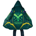 Australian Cricket Cloak Dark Green Halftone Tech Graphic - Southern Cross Stars