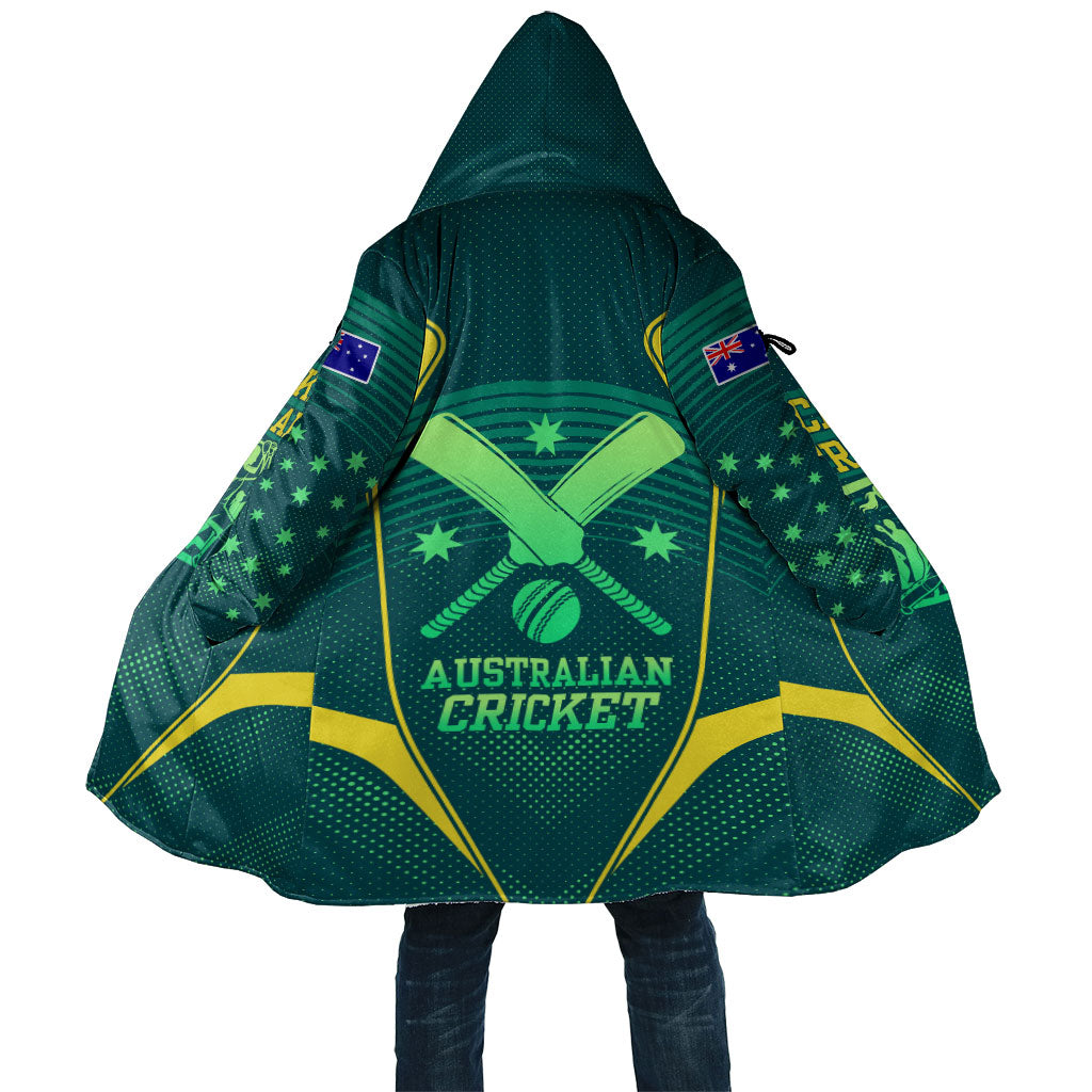 Australian Cricket Cloak Dark Green Halftone Tech Graphic - Southern Cross Stars