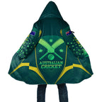 Australian Cricket Cloak Dark Green Halftone Tech Graphic - Southern Cross Stars