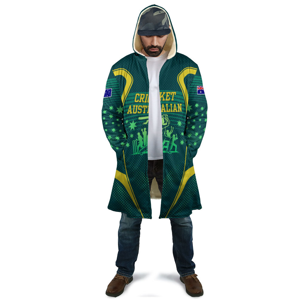 Australian Cricket Cloak Dark Green Halftone Tech Graphic - Southern Cross Stars