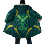 Australian Cricket Cloak Dark Green Halftone Tech Graphic - Southern Cross Stars