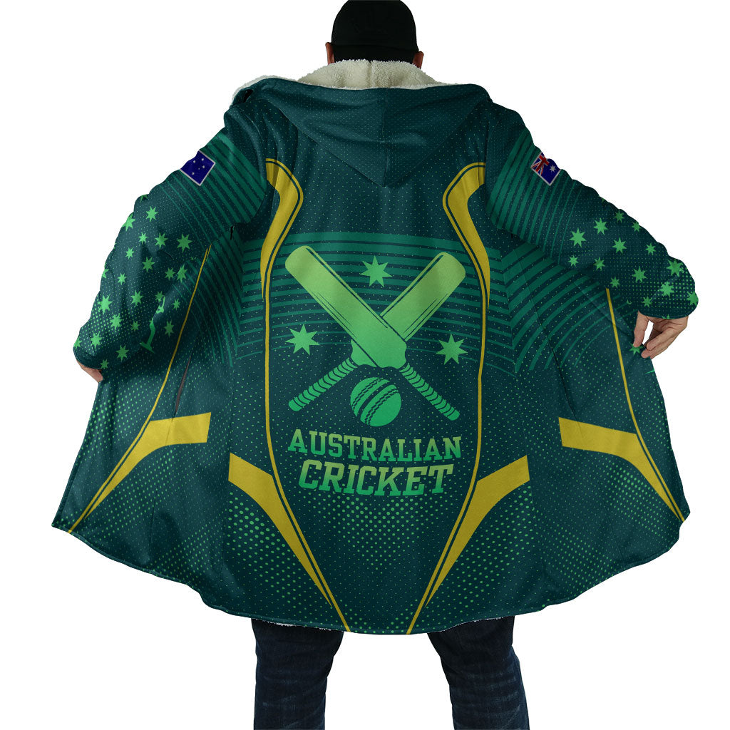 Australian Cricket Cloak Dark Green Halftone Tech Graphic - Southern Cross Stars