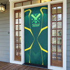 Australian Cricket Door Cover Dark Green Halftone Tech Graphic - Southern Cross Stars