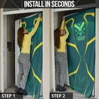Australian Cricket Door Cover Dark Green Halftone Tech Graphic - Southern Cross Stars