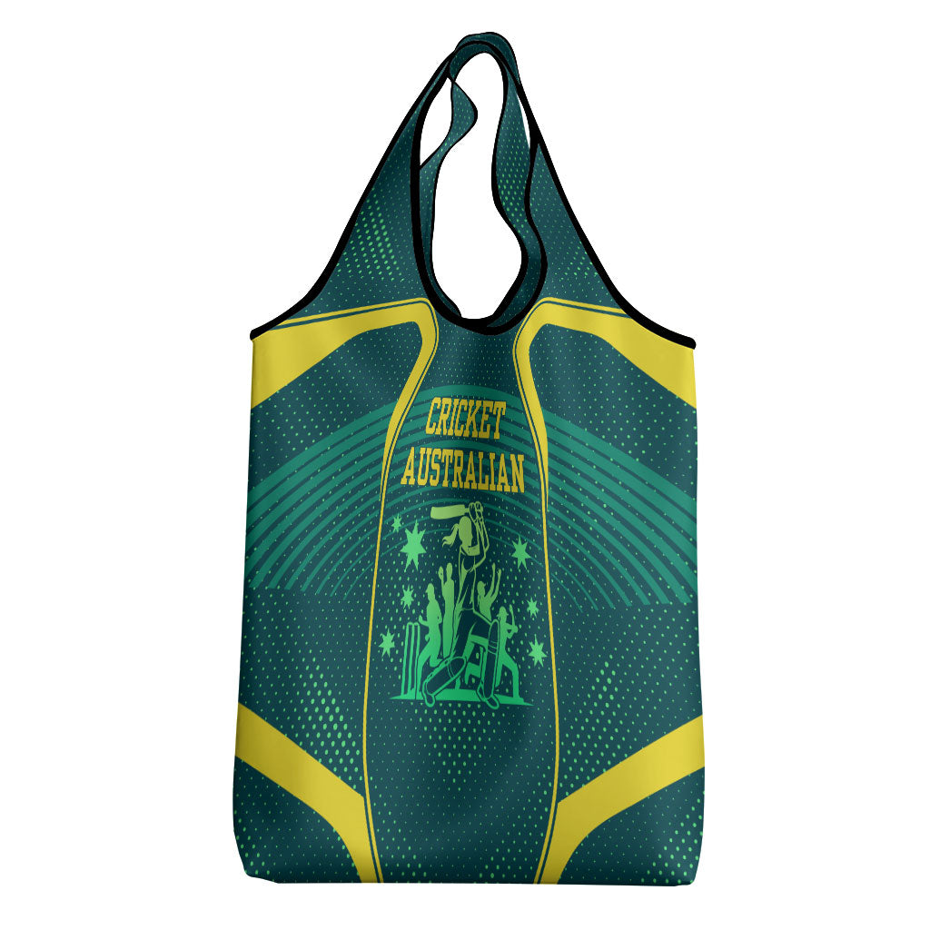 Australian Cricket Grocery Bag Dark Green Halftone Tech Graphic - Southern Cross Stars