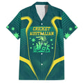 Australian Cricket Hawaiian Shirt Dark Green Halftone Tech Graphic - Southern Cross Stars