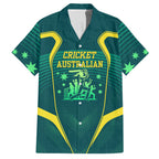 Australian Cricket Hawaiian Shirt Dark Green Halftone Tech Graphic - Southern Cross Stars