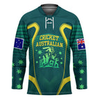 Australian Cricket Hockey Jersey Dark Green Halftone Tech Graphic - Southern Cross Stars