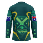 Australian Cricket Hockey Jersey Dark Green Halftone Tech Graphic - Southern Cross Stars
