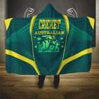 Australian Cricket Hooded Blanket Dark Green Halftone Tech Graphic - Southern Cross Stars