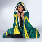 Australian Cricket Hooded Blanket Dark Green Halftone Tech Graphic - Southern Cross Stars