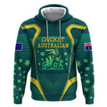 Australian Cricket Hoodie Dark Green Halftone Tech Graphic - Southern Cross Stars