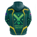 Australian Cricket Hoodie Dark Green Halftone Tech Graphic - Southern Cross Stars