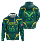Australian Cricket Hoodie Dark Green Halftone Tech Graphic - Southern Cross Stars