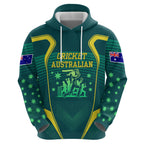 Australian Cricket Hoodie Dark Green Halftone Tech Graphic - Southern Cross Stars