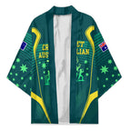 Australian Cricket Kimono Dark Green Halftone Tech Graphic - Southern Cross Stars
