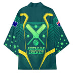 Australian Cricket Kimono Dark Green Halftone Tech Graphic - Southern Cross Stars
