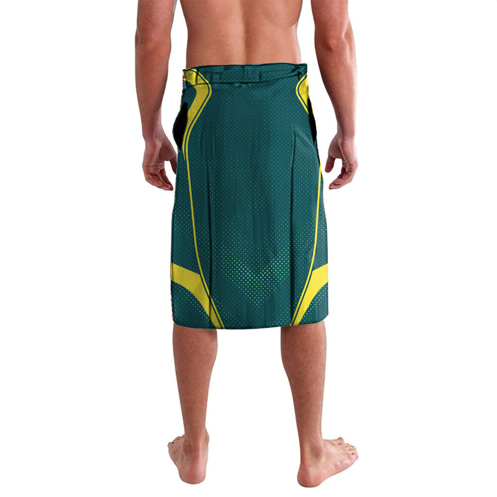 Australian Cricket Lavalava Dark Green Halftone Tech Graphic - Southern Cross Stars