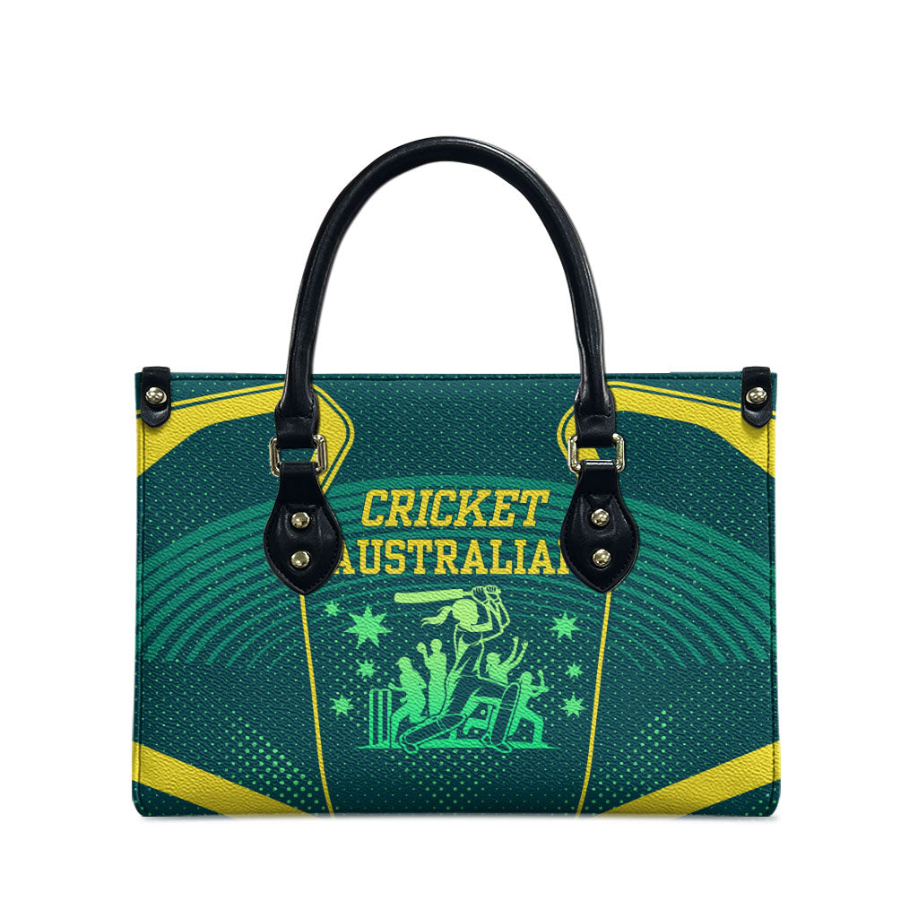 Australian Cricket Leather Bag Dark Green Halftone Tech Graphic - Southern Cross Stars