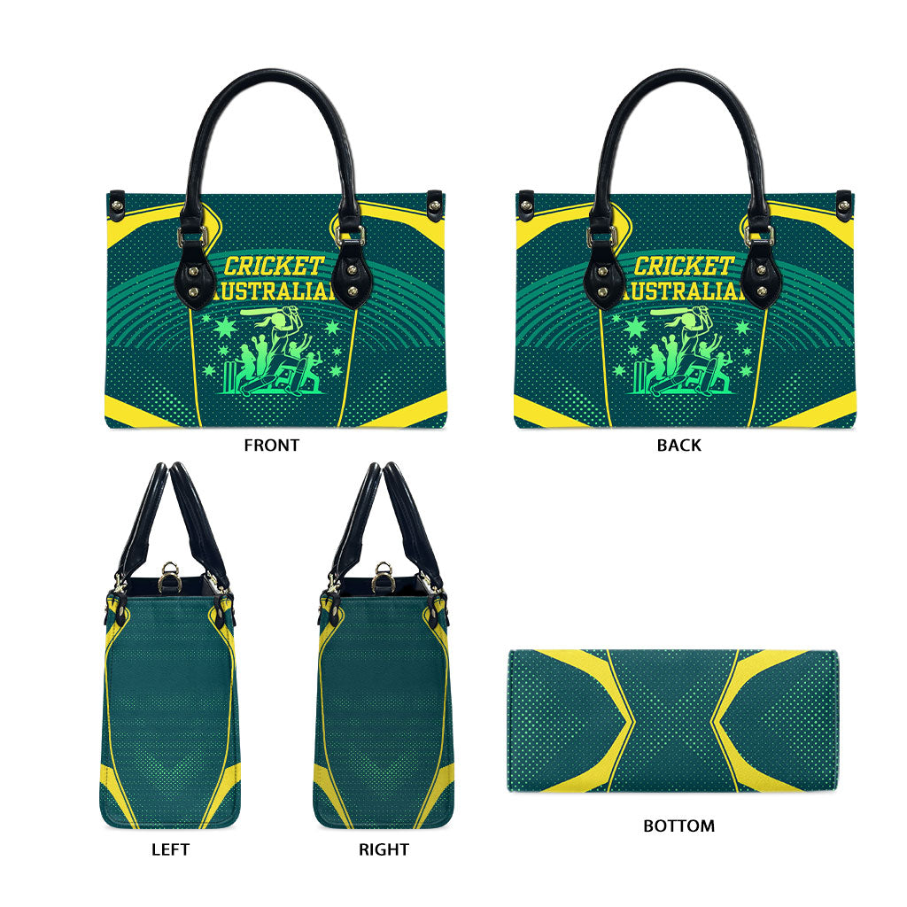 Australian Cricket Leather Bag Dark Green Halftone Tech Graphic - Southern Cross Stars