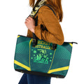 Australian Cricket Leather Tote Bag Dark Green Halftone Tech Graphic - Southern Cross Stars