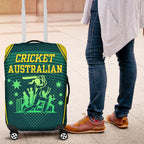 Australian Cricket Luggage Cover Dark Green Halftone Tech Graphic - Southern Cross Stars