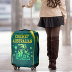 Australian Cricket Luggage Cover Dark Green Halftone Tech Graphic - Southern Cross Stars
