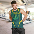 Australian Cricket Men Tank Top Dark Green Halftone Tech Graphic - Southern Cross Stars