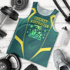 Australian Cricket Men Tank Top Dark Green Halftone Tech Graphic - Southern Cross Stars