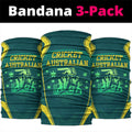 Australian Cricket Neck Gaiter Dark Green Halftone Tech Graphic - Southern Cross Stars