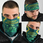 Australian Cricket Neck Gaiter Dark Green Halftone Tech Graphic - Southern Cross Stars