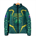 Australian Cricket Padded Jacket Dark Green Halftone Tech Graphic - Southern Cross Stars