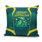 Australian Cricket Pillow Cover Dark Green Halftone Tech Graphic - Southern Cross Stars