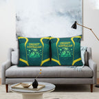 Australian Cricket Pillow Cover Dark Green Halftone Tech Graphic - Southern Cross Stars