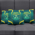 Australian Cricket Pillow Cover Dark Green Halftone Tech Graphic - Southern Cross Stars